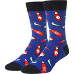 Novelty Hot Sauce Gifts for Men, Anniversary Gift for Him, Funny Food Socks, Men's Hot Sauce Socks, Gift for Dad, Funny Hot Sauce Socks for Hot Sauce Lovers