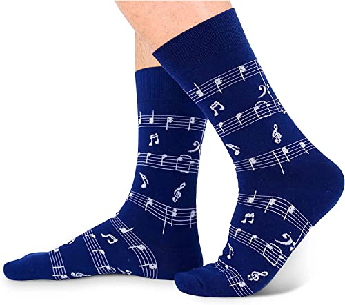 Men's Novelty Fun Music Note Socks Gifts for Music Lovers