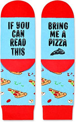 Funny Pizza Socks for Kids Who Love Pizza, Novelty Pizza Gifts, Children's Gag Gifts, Gifts for Pizza Lovers, Funny Sayings If You Can Read This, Bring Me A Pizza Socks, Gifts for 7-10 Years Old