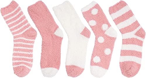 Women's Softest Cute  Fuzzy Non-Slip Fluffy Slipper Striped Socks