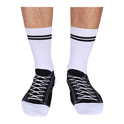 Gifts for Him, Men's Funny Socks That Look Like Shoes, Novelty Crew Socks, Sneaker Socks, Unique Fun Gifts for Father's Day