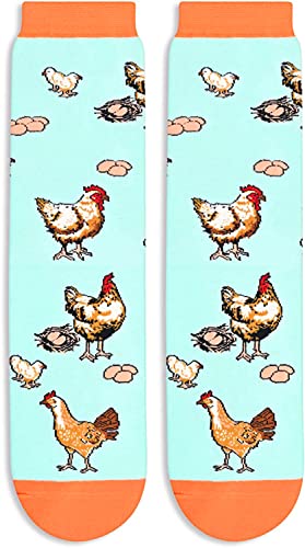 Funny Saying Chicken Gifts for Women,Crazy Chicken Lady,Novelty Chicken Print Socks, Anniversary Gift, Gift For Her, Gift For Wife