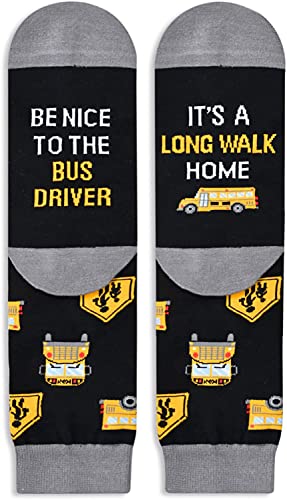 Unisex Funny Bus Driver Socks, School Bus Driver Socks, Bus Driver Gifts School Bus Driver Gifts Bus Driver Appreciation Gifts Best Bus Driver Gifts