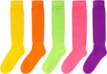 5 Pairs Fun Cute Colorful Slouch Socks, Scrunch Socks for Women, Extra Tall Cotton Long High Tube Socks, Fashion Vintage 80s, 90s Gifts