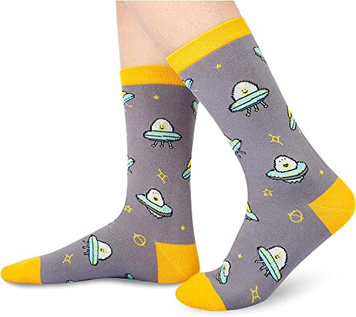 Women Alien Socks, Fun Socks, Alien Gift, Space Alien Socks, Cool Aliens Gift For Friend, Funny Socks, Alien Gifts for UFO Enthusiast, Outer Space Gifts