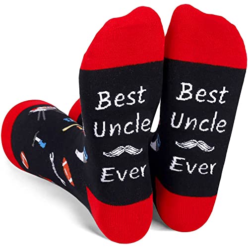 Unisex Funny Mid-Calf Black Best Uncle Socks Novelty Uncle Gifts