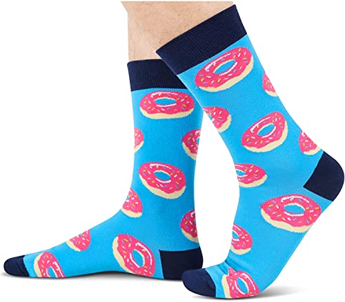 Men's Donut Socks, Donut Lover Gift, Funny Food Socks, Novelty Donut Gifts, Gift Ideas for Men, Funny Donut Socks for Donut Lovers, Father's Day Gifts
