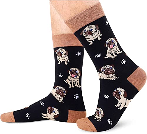 Funny Pug Gifts for Men Gifts for Him Pug Lovers Gift Cute Sock Gifts Pug Socks