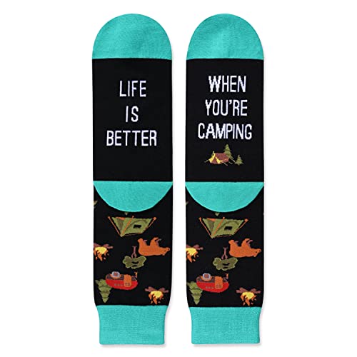 Life Is Better When You're Camping Socks for Men who Love to Camping, Funny Gifts for  Camper Owners, Travelers Gifts
