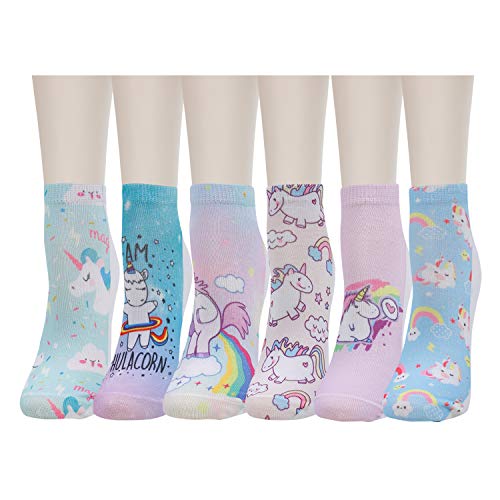 Unicorn Lover Gifts for Women Unicorn Gifts for Girl Lady Female Crazy Unicorn Socks 3D Print, Low Cut 6 Pairs