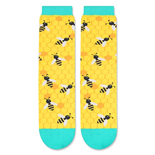 Funny Saying Bee Gifts for Women,Just A Girl Who Loves Bees,Novelty Bee Print Socks