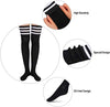 Women's Novelty Over The Knee Thigh High Warm Black Crazy Striped Socks