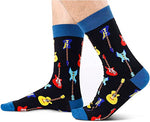 Novelty Music Gifts for Music Lovers, Bass Guitar Players, and Teachers, Acoustic Guitarist Gift for Men, Guitar Socks Guitar Lover Gifts