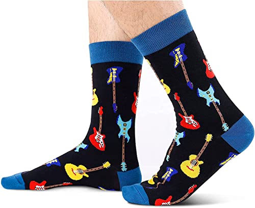 Novelty Music Gifts for Music Lovers, Bass Guitar Players, and Teachers, Acoustic Guitarist Gift for Men, Guitar Socks Guitar Lover Gifts