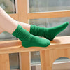 Little Girls Long Socks, Cute Slouch Socks for Girls, Kids Cotton Crew Socks, Scrunch School Socks, Gifts for Girls 6-8 Years Blue Green Pink Purple