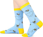 Women's Unique Knee High Slipper Crazy Bee Socks Gifts for Bee Lovers-2 Pack