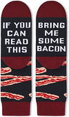 Funny Bacon Socks for Women Who Love Bacon, Novelty Bacon Gifts, Women's Gag Gifts, Gifts for Bacon Lovers, Funny Sayings If You Can Read This, Bring Me Some Bacon Socks