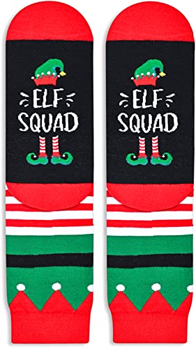 Unisex Women and Men Novelty Crazy Elf Socks Christmas Gifts