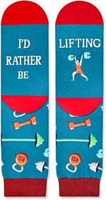 Novelty Weight Lifting Socks, Funny Weight Lifting Gifts for Weight Lifting Lovers, Sports Socks, Gifts For Men Women, Unisex Weight Lifting Themed Socks, Sports Lover Gift, Silly Socks, Fun Socks