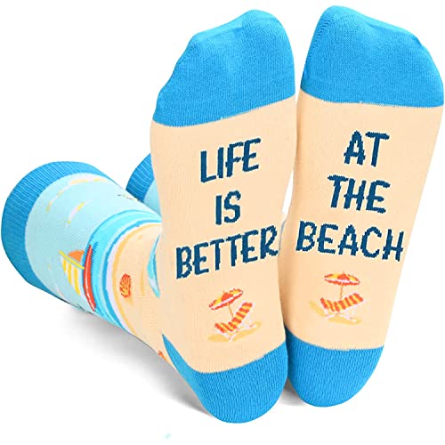 Novelty Beach Socks, Funny Beach Gifts for Beach Lovers, Sports Socks, Gifts For Men Women, Unisex Beach Themed Socks, Sports Lover Gift, Silly Socks, Fun Socks