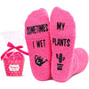 Unique Fuzzy Fluffy Plant Socks Ideal Gifts for Plant Lovers Funny Plant Gift for Women, Nature Lover Gift