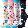 Women's Funny Cozy Nurse Socks Gifts-4 Pack