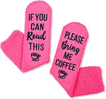 Women's Novelty Fuzzy Fluffy Warm Unique Coffee Socks Gifts for Coffee Lovers