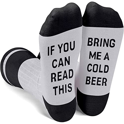 Womens Socks Novelty If You Can Read This Bring Me a Cold Beer Socks Funny Gifts for Beer Drinkers, Beer Gag Gifts