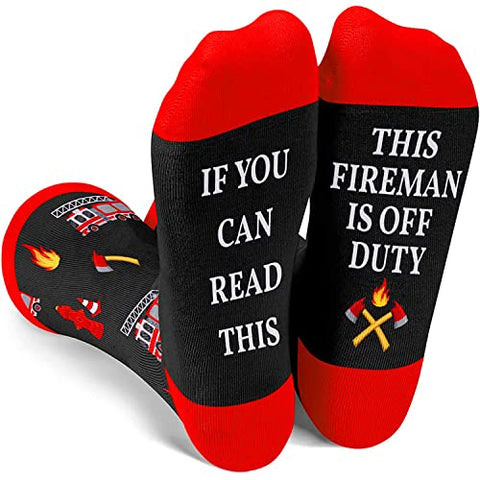 Fireman Off Duty Socks, Gift For Firefighters, Birthday