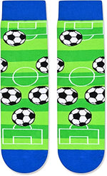 Novelty Soccer Socks for Kids, Funny Soccer Gifts for Sports Lovers, Kids' Gifts for Boys and Girls, Unisex Soccer Themed Socks Children, Silly Socks, Cute Socks, Gifts for 7-10 Years Old