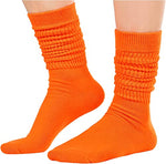 Novelty Orange Slouch Socks For Women, Orange Scrunch Socks For Girls, Cotton Long Tall Tube Socks, Fashion Vintage 80s Gifts, 90s Gifts, Women's Orange Socks