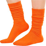 Women's Novelty Mid-Calf Stacked Slouch Warm Orange Trendy Solid Color Socks