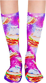 Women's Fun Tube Novelty Galaxy Cat Socks Gifts For Cat Lovers