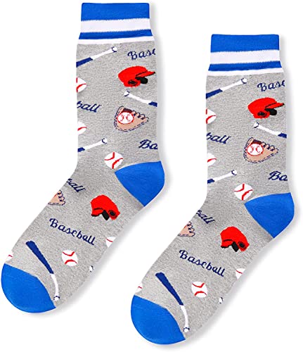 Men's Novelty Gray Pop Baseball Socks Gifts for Baseball Lovers