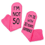 Women's Funny Fuzzy Slipper 50th Birthday Socks with Funny Saying For 50 Year Old Girls