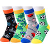Boy's Crazy Warm Funny Sports Socks Gifts for Sport Lovers-4 Pack