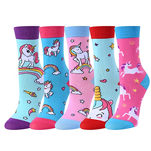 Unicorn Lover Gifts for Girls Unique Presents for Children Fun Girls' Novelty Unicorn Socks, Gifts for 4-7 Years Old Girls