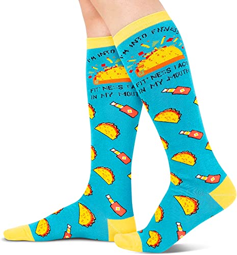 Women's Taco Socks, Mexican Theme Socks, Taco Gifts, Taco Lover Presents, Unique Gift Ideas For Women, Ladies Socks, Taco Tuesday, Fast Food Socks