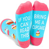 Funny Cupcake Socks for Unisex Adult Who Love Cupcake, Novelty Cupcake Gifts,Men Women Gag Gifts, Gifts for Cupcake Lovers, Funny Sayings If You Can Read This, Bring Me A Cupcake Socks