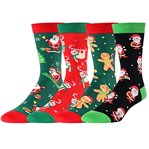 Unisex Funny Cozy Xmas Socks Gifts-4 Pack
