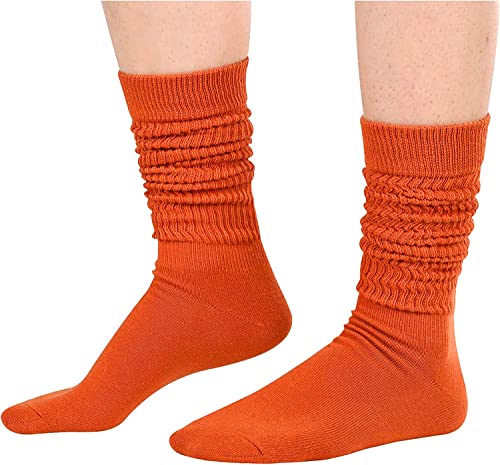 5 Pairs Fashion Vintage 80s Gifts, 90s Gifts, Fun Cute Colorful Slouch Socks for Women Girls, Extra Tall Heavy Socks, Scrunch Socks Women