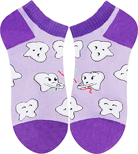 Dental Gifts, Tooth Socks, Funny Novelty Ankle Socks for Orthodontists, Dental Assistants, Dental School Graduates, Unique Dental School Students Gifts