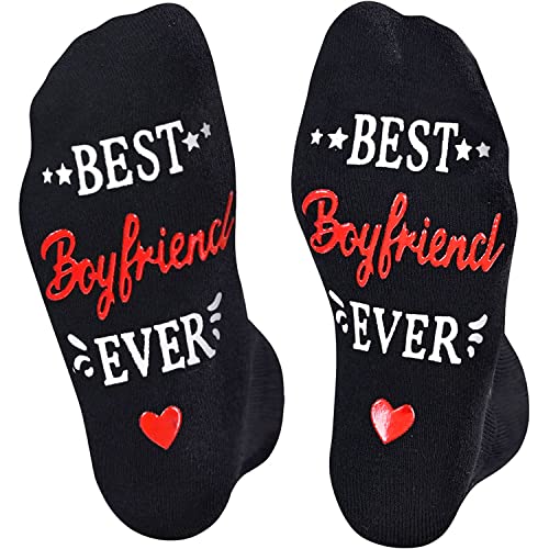 Unique Gifts for Boyfriend Valentines Day Gifts, Novelty Boyfriend Socks with Funny Saying Best Boyfriend Ever, Birthday Present For Boyfriend