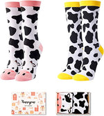 2 Pairs Women's Cow Socks Cow Gifts For Cow Lovers Mom Women Farmers Gift for Her