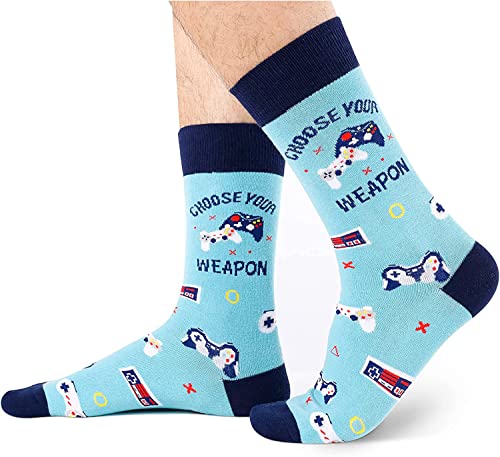Gaming Gifts for Him, Video Game Socks for Men Who Love Game, Funny Gaming Gifts, Gamer Gifts, Novelty Gamer Socks for Game Lovers