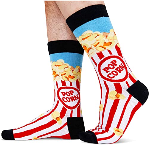 Men's Unique Pop Popcorn Socks Gifts for Popcorn Lovers