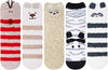 5 Pack Christmas Fuzzy Socks Cozy Gifts for Women Girls Cute Fluffy Winter Warm Slipper Socks