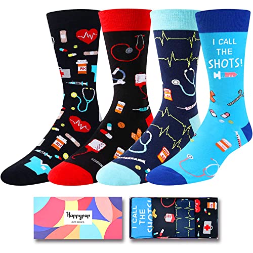 Men's Funny Doctor Socks, Doctors Gifts, Nurse Gifts, Medical Assistant & CNA Presents, Unique Pharmacy Socks, Ideal Gifts for Doctors