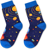 Crazy Space Socks for Kids 4-7 Years Old, Silly Funny Novelty Boys Socks, Planet Socks, Cool Kids Gifts, Outer Space Gifts, Astronomy Gifts for Boys