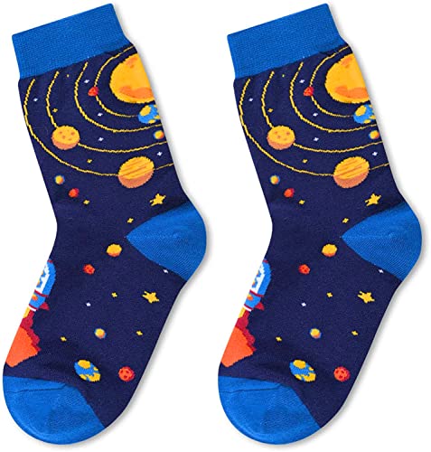 Children Funny Blue Cozy Outer Space Socks Space Gifts